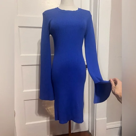 NWT ~ Gianni Bini Blue Knit sweater Dress - Picture 4 of 4